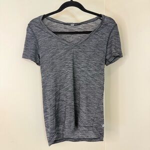Lululemon Heathered Gray V-Neck Tee | Lightweight Short Sleeve Workout Top